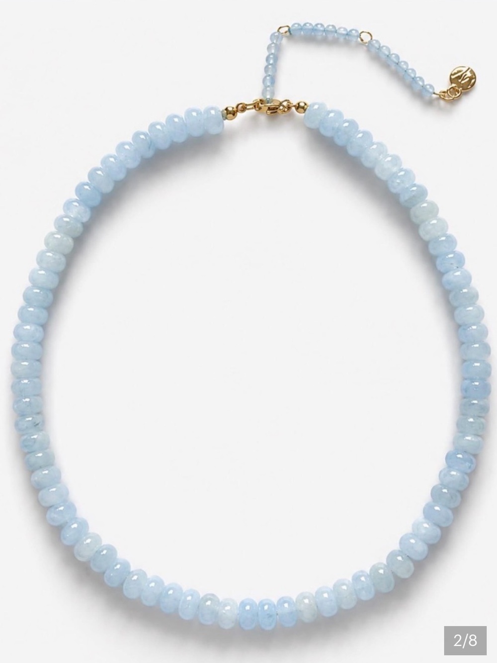 Mayamar Aquamarine Light Blue Beaded Necklace W| Beaded Extender NWT - Picture 2 of 5